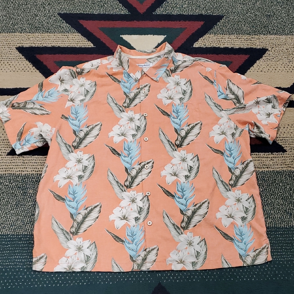 Tommy Bahama Orange Floral Men's Shirt